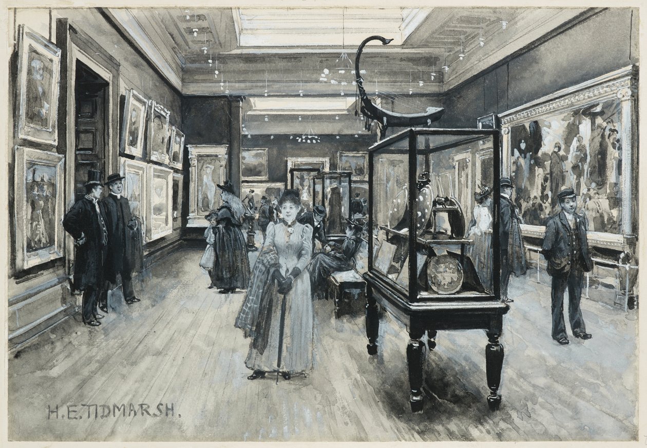 Widok na wnętrze Galerii Sztuki autorstwa Henry Edward Tidmarsh