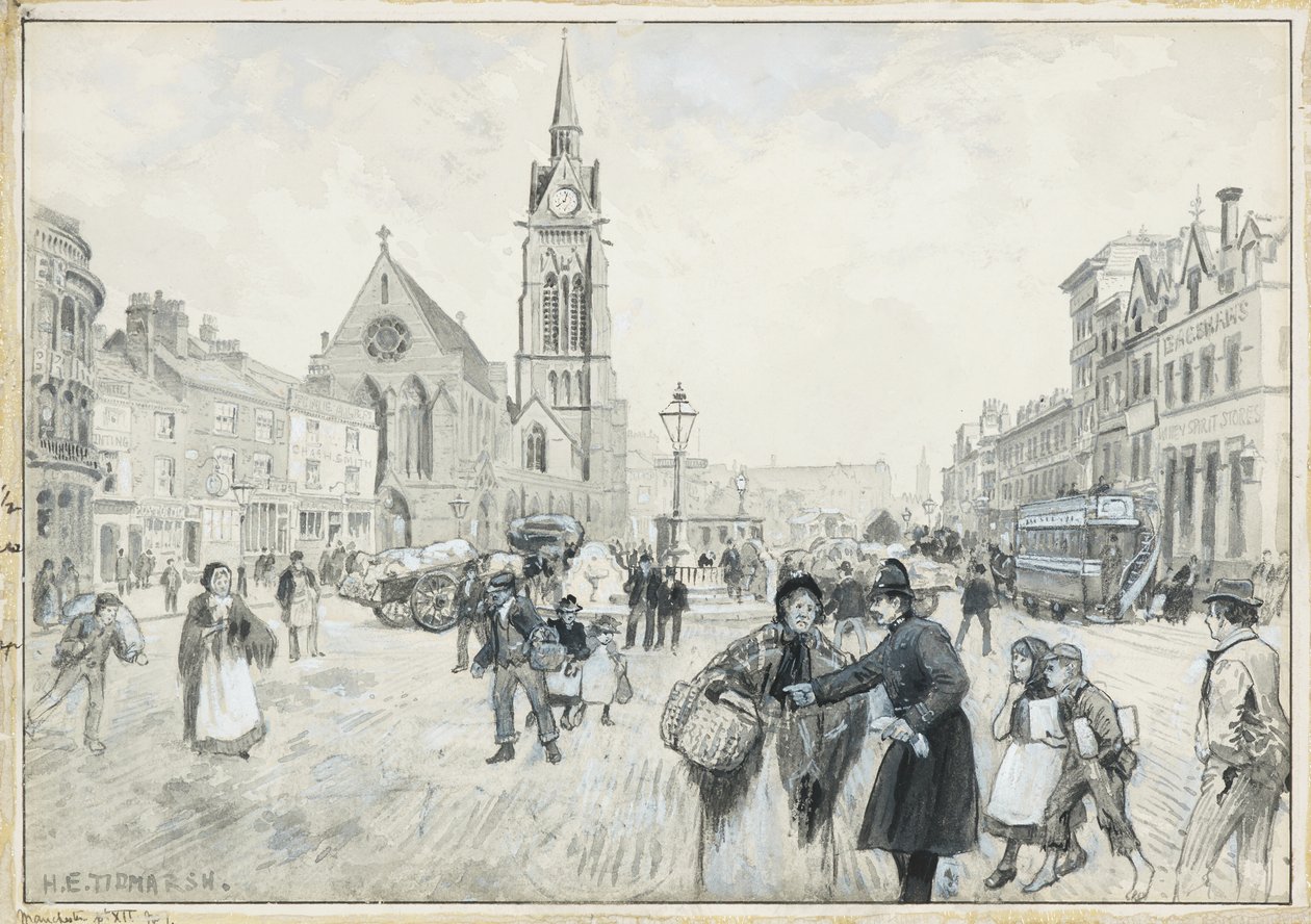 Nowy Krzyż i kościół św. Pawła autorstwa Henry Edward Tidmarsh