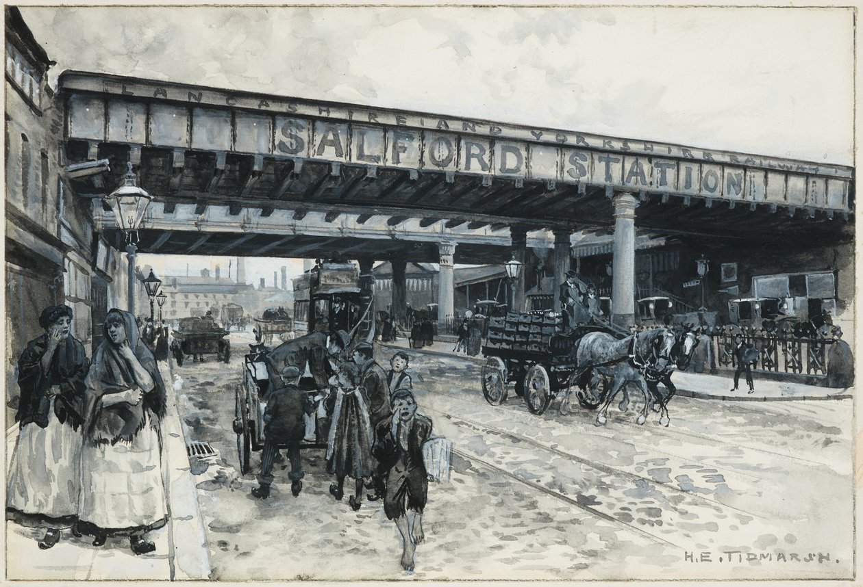 Dworzec kolejowy w Salford, New Bailey Street autorstwa Henry Edward Tidmarsh