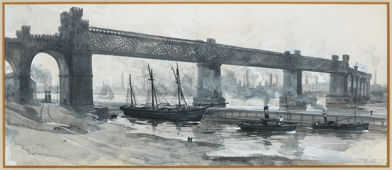 Kanał Statkowy, Most Runcorn autorstwa Henry Edward Tidmarsh