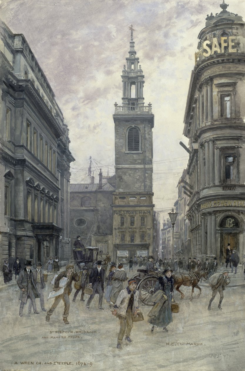Walbrook i rezydencja św. Stefana, ok. 1895, autorstwa Henry Edward Tidmarsh