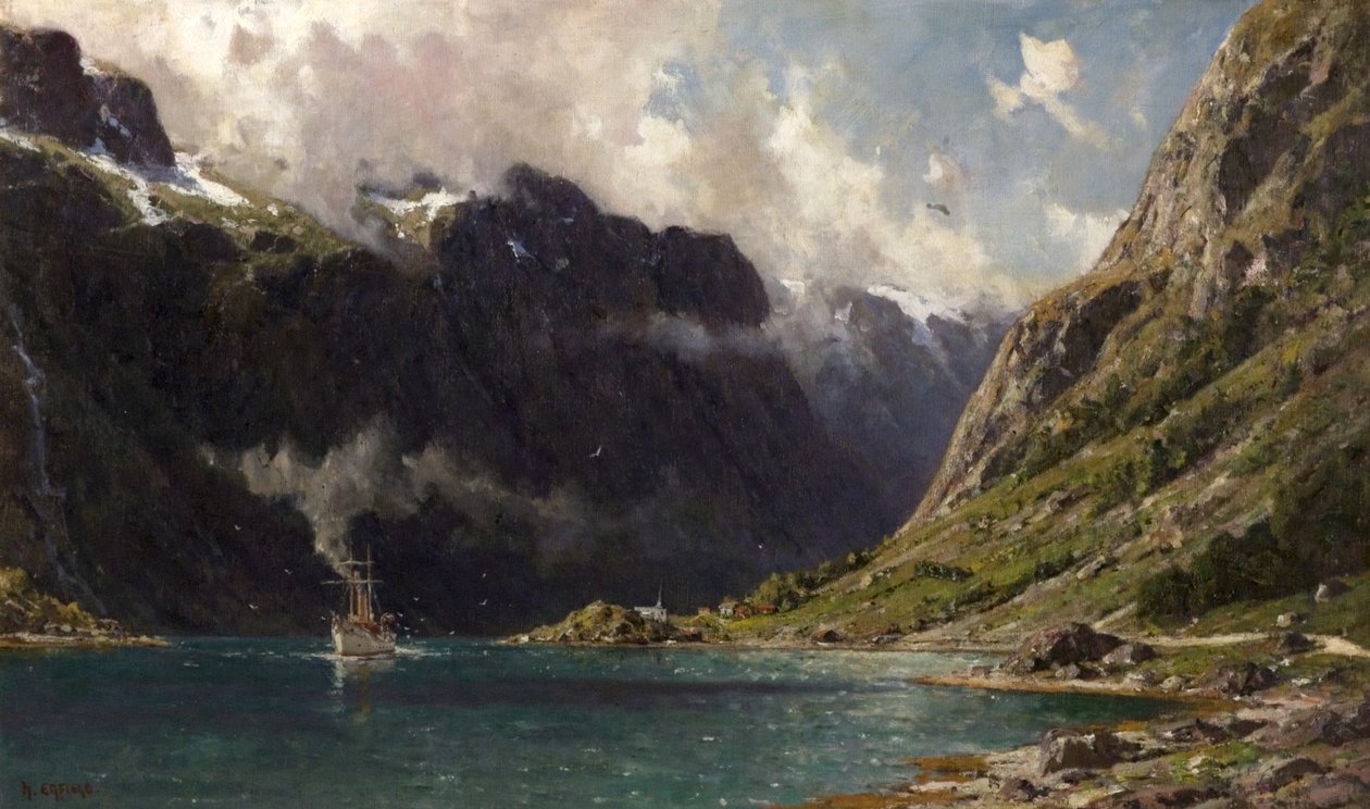 Naeroyfjord, Norwegia, 1902 autorstwa Henry Enfield