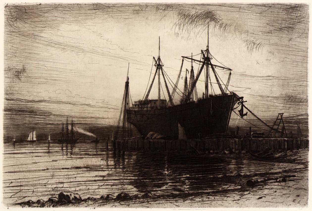 Zachód słońca, zatoka Gowanus autorstwa Henry Farrer