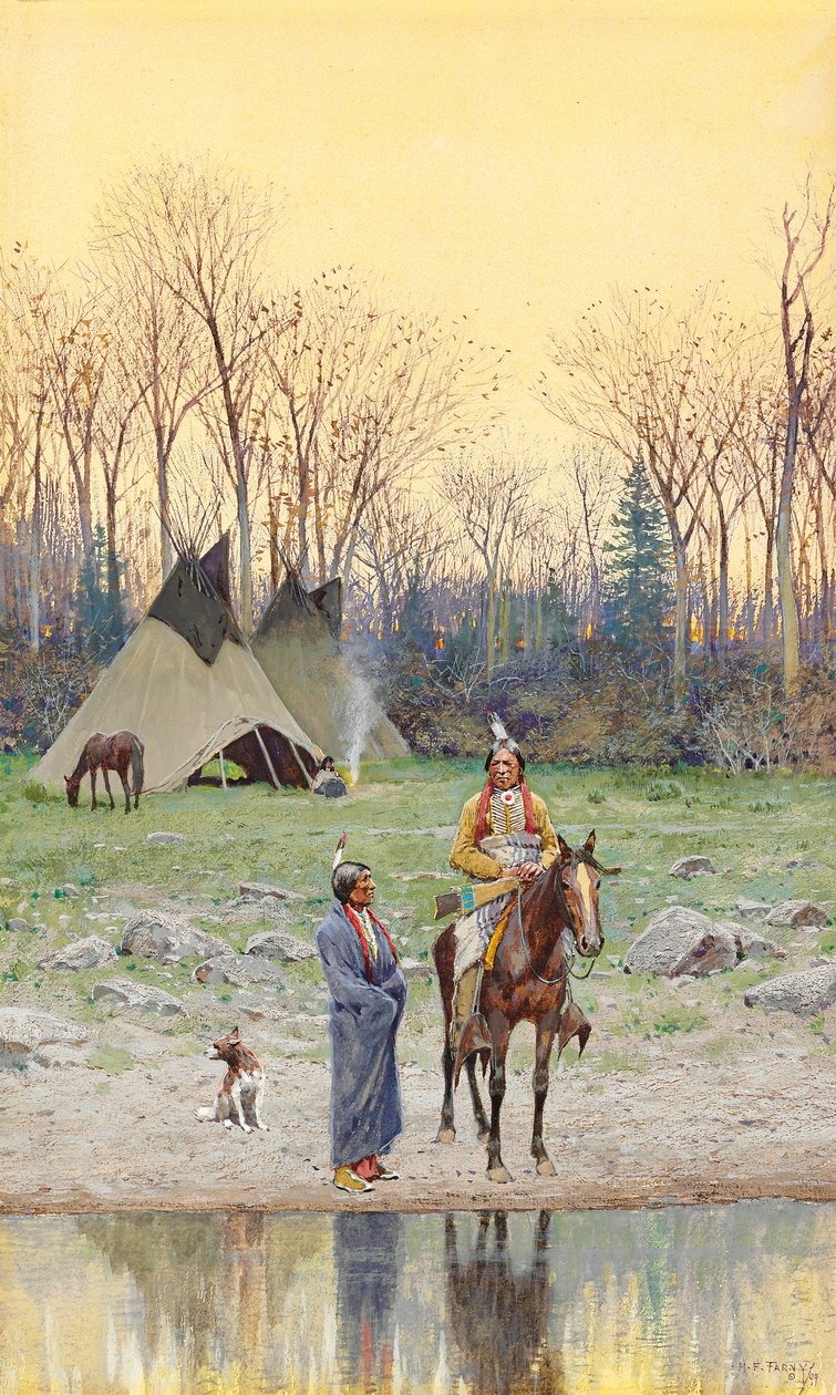 Indianin na koniu, 1899 autorstwa Henry Francois Farny