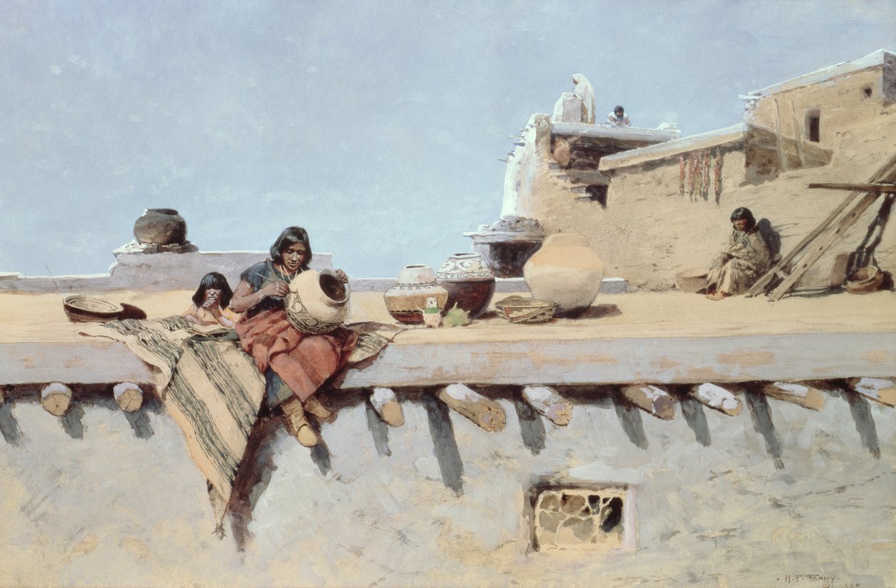 Malowanie garnków, 1880 autorstwa Henry Francois Farny