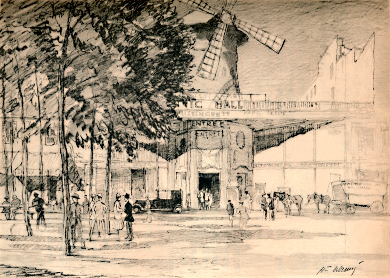 Le Moulin Rouge Dead to rzeczywiście świeca Pierrots., c1927, 1927 autorstwa Henry Franks Waring