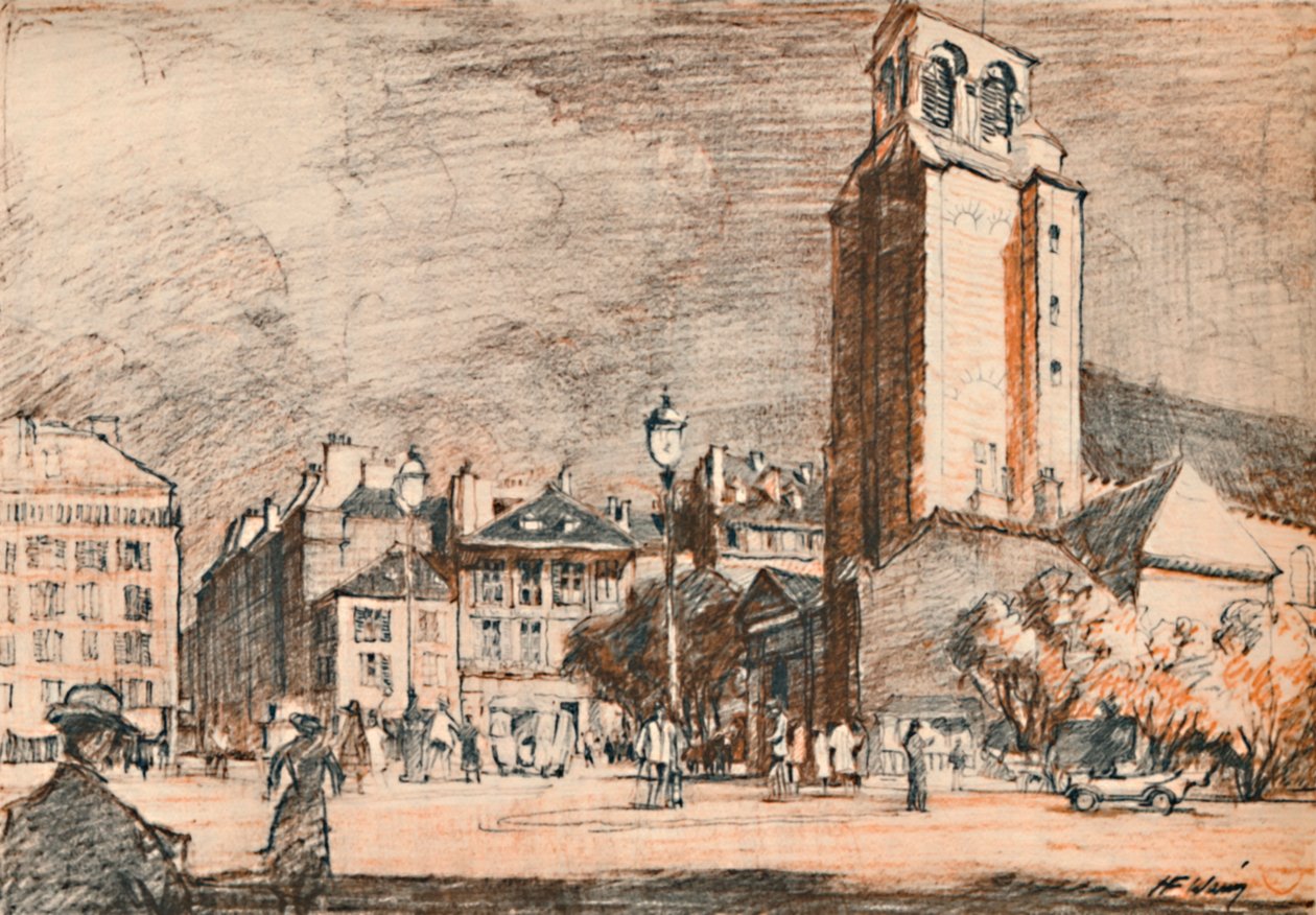 Germain Des Pres W starej dzielnicy, ok. 1927, 1927 autorstwa Henry Franks Waring