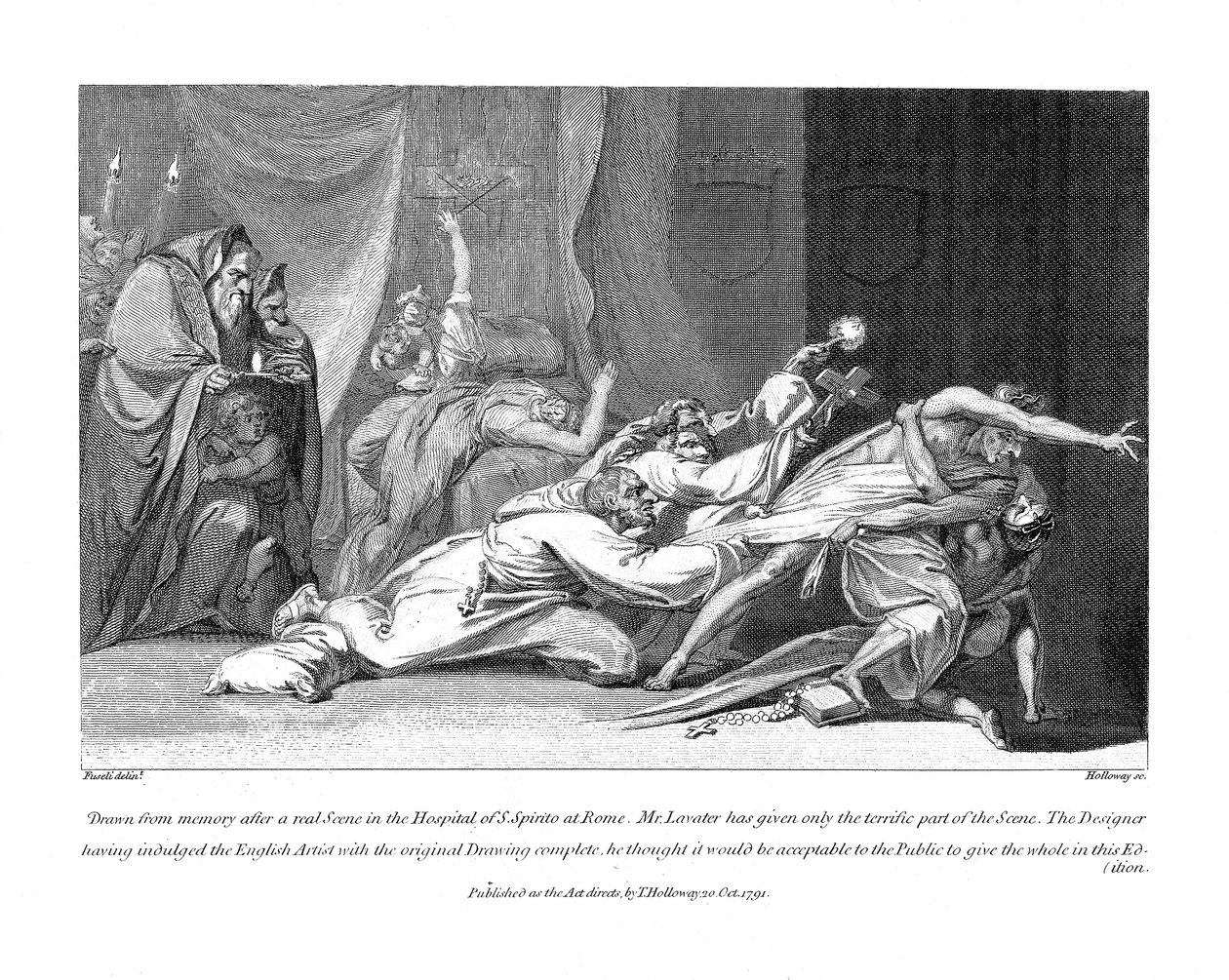 Próba egzorcyzmowania złych duchów opętających pacjenta w szpitalu San Spirito w Rzymie, 1792 autorstwa Johann Heinrich Füssli