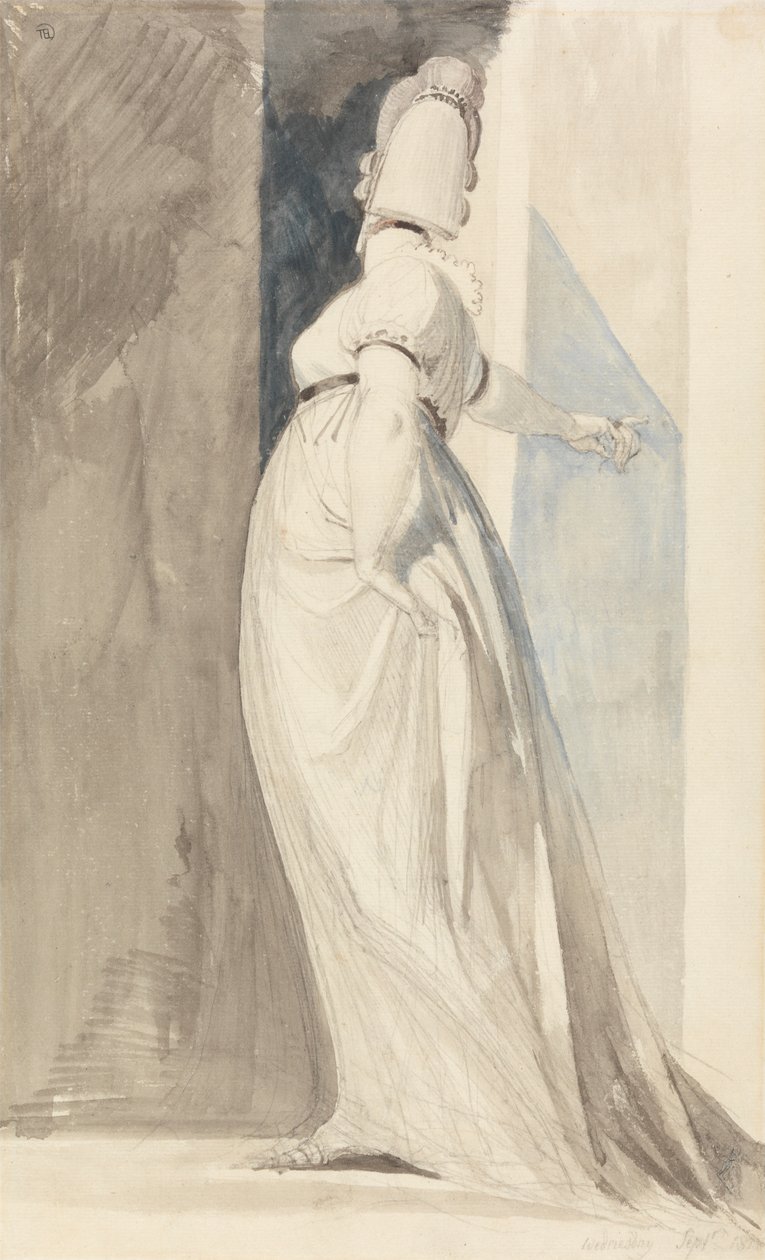 Widok z tyłu stojącej kobiety, zwanej panią Fuseli autorstwa Johann Heinrich Füssli
