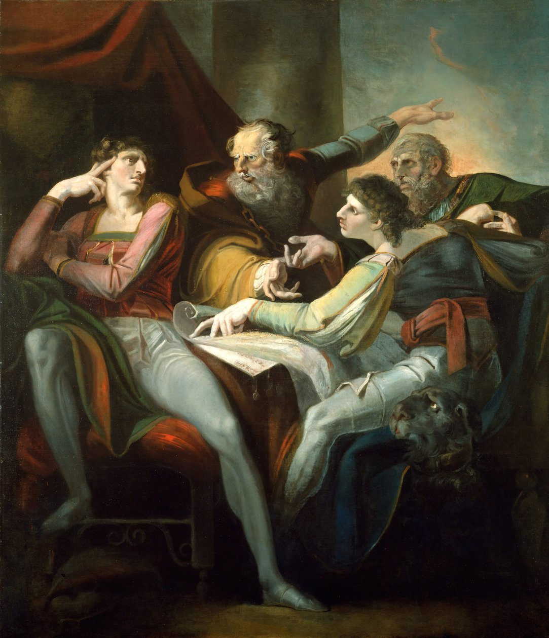 Spór między Hotspur, Glendower, Mortimer i Worcester, 1784. autorstwa Johann Heinrich Füssli