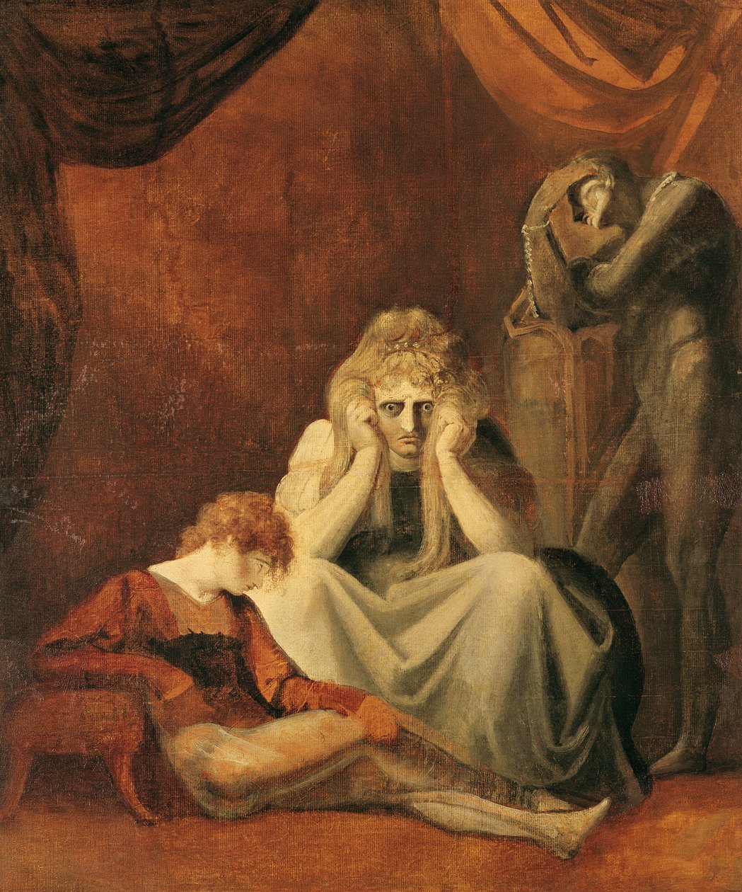 „Tu siedzę i smutek”, Akt II Scena I „Króla Jana” Williama Szekspira (1564-1616) 1783 autorstwa Johann Heinrich Füssli