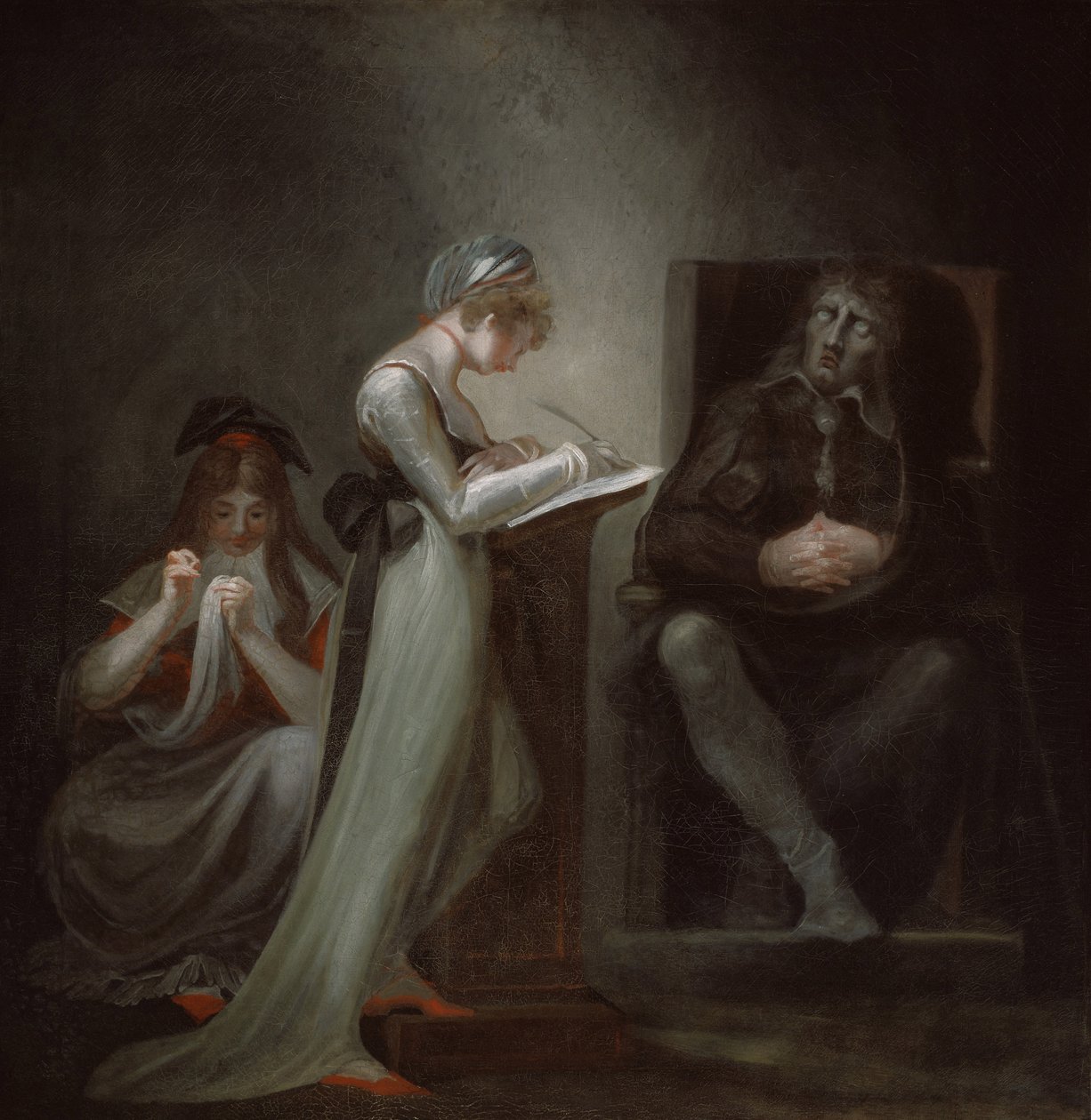Milton dyktuje swojej córce, 1794 autorstwa Johann Heinrich Füssli