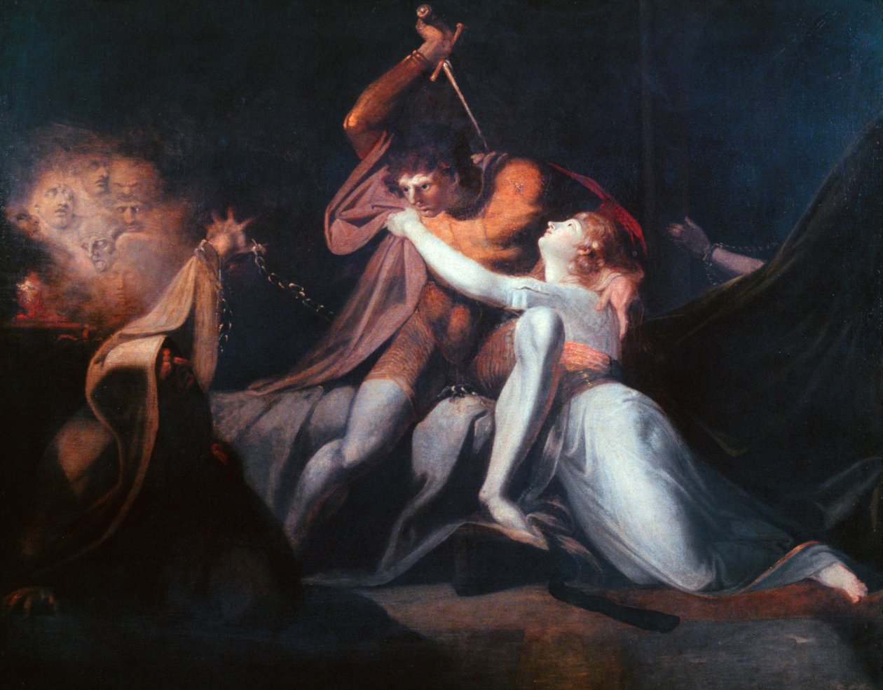 Percival Delivering Belisane..., wystawiony 1783 autorstwa Johann Heinrich Füssli