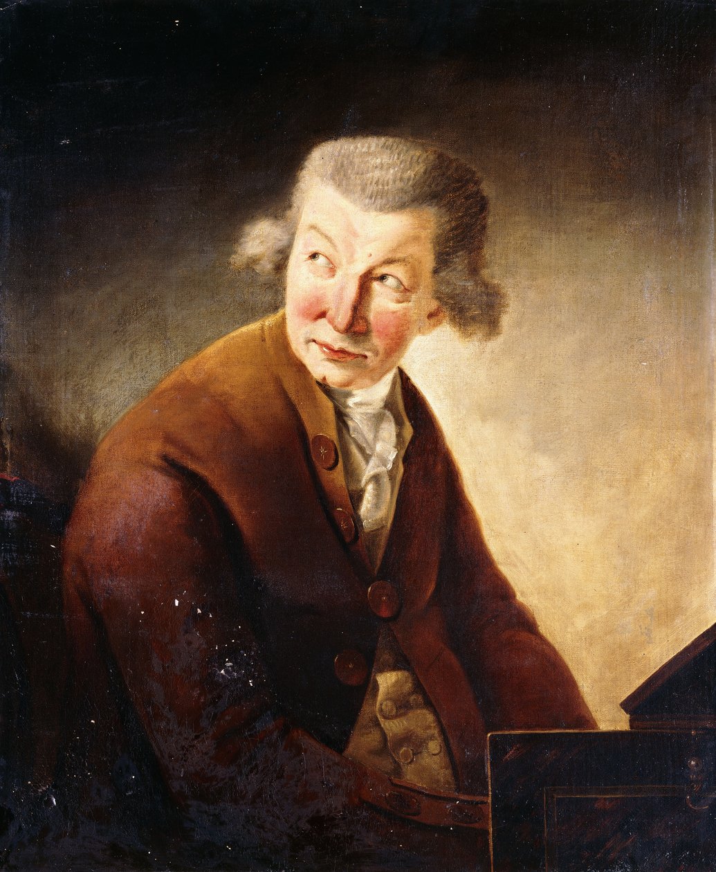 Portret dżentelmena, zidentyfikowanego jako Franz Joseph Haydn, w połowie długości, w Pianoforte autorstwa Johann Heinrich Füssli