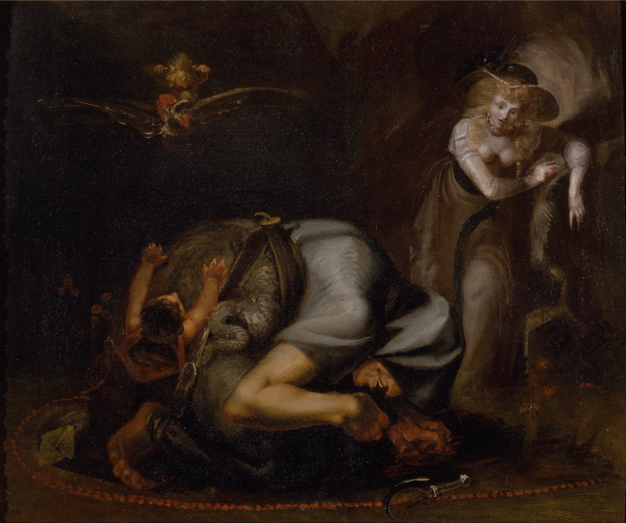 Scena z czarownicami, z Maski królowych Bena Jonsona autorstwa Johann Heinrich Füssli