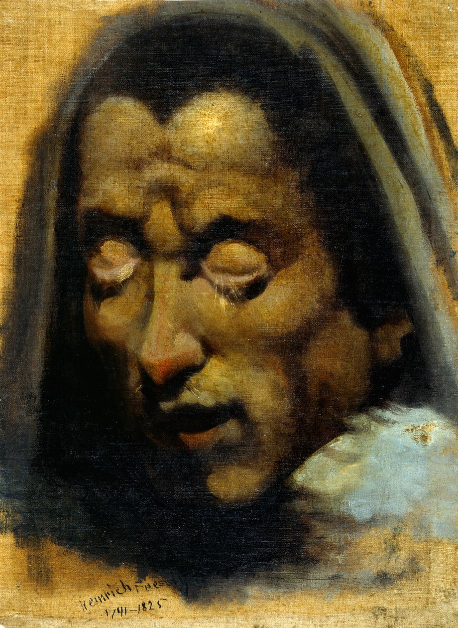 Dwie głowy potępionych dusz z "Piekła" Dantego (przód i tył) autorstwa Henry Fuseli