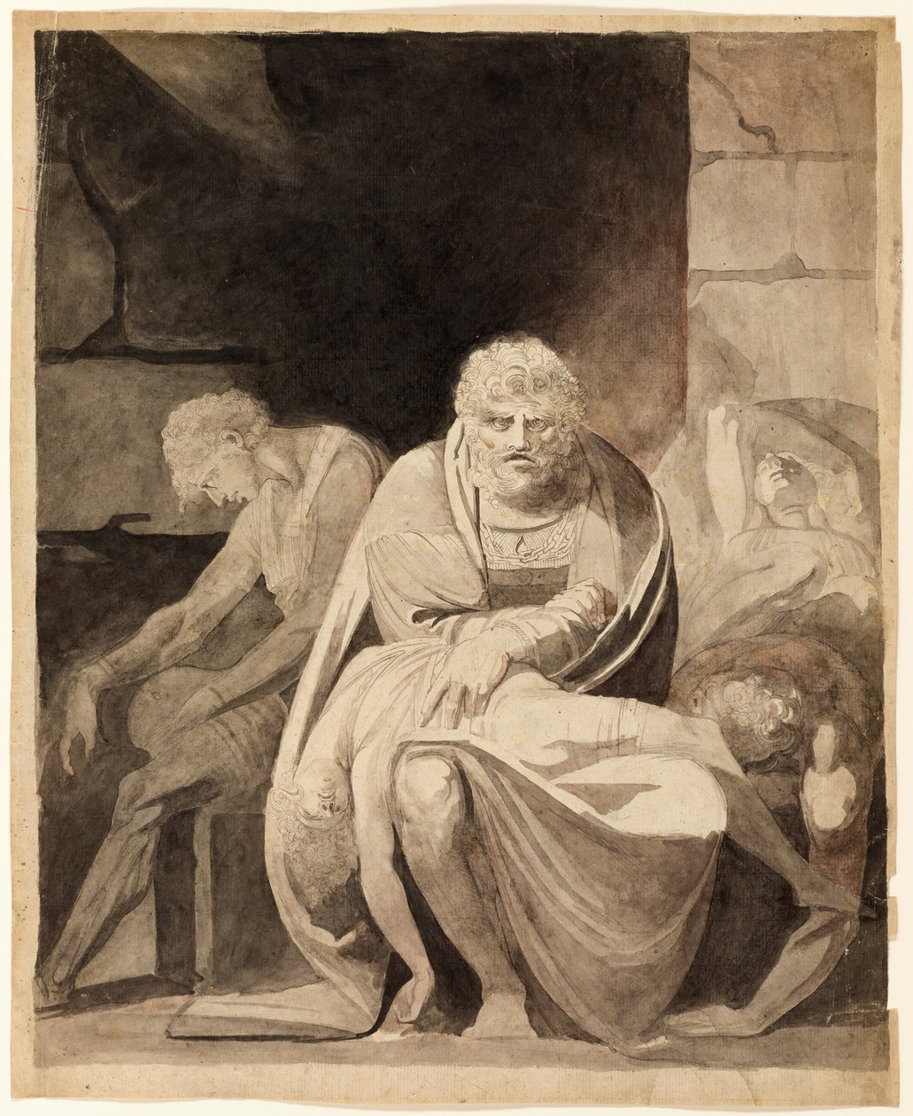 Ugolino i jego synowie umierają z głodu w wieży autorstwa Henry Fuseli