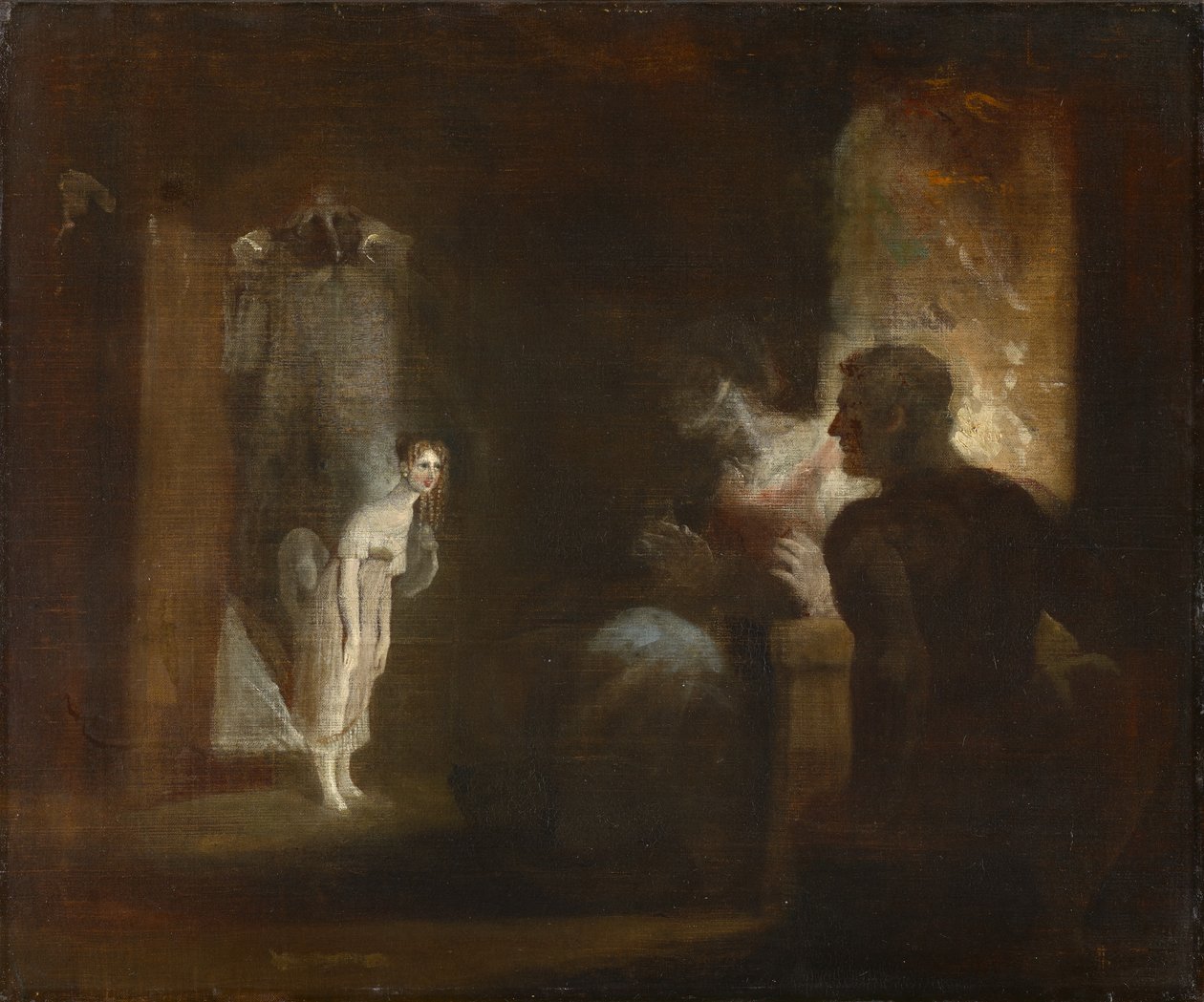 Undine wchodzi do domu rybaka i jego żony, 1821 autorstwa Johann Heinrich Füssli