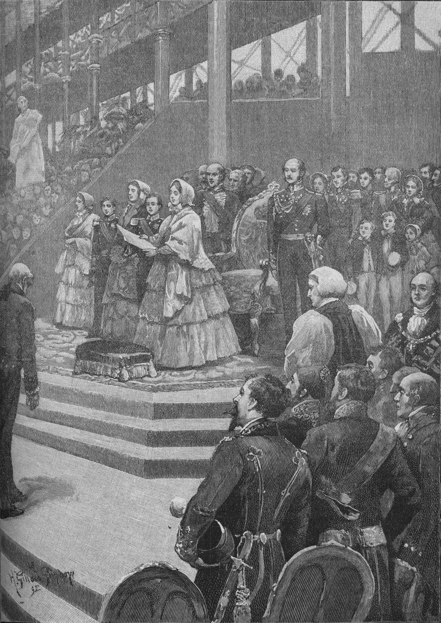 Królowa otwierająca Kryształowy Pałac, 1892 autorstwa Henry Gillard Glindoni