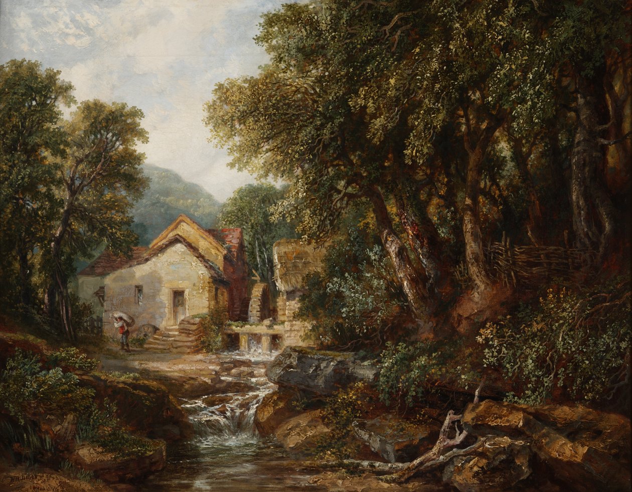 Młyn w Rowsley, Derbyshire, 1867 autorstwa Henry Harris Lines