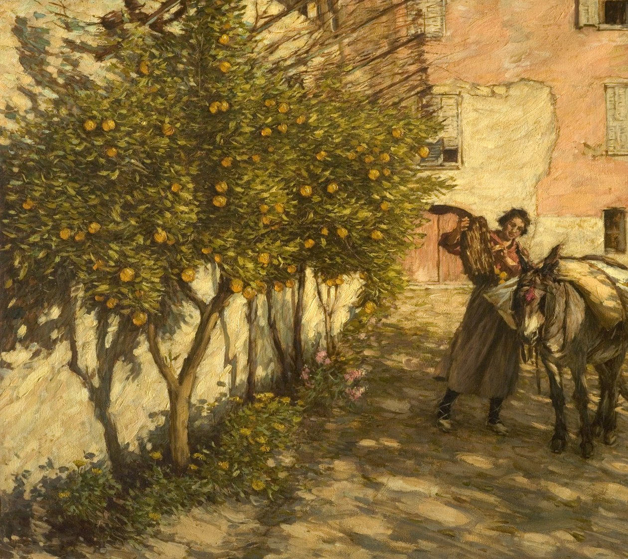 Zbieranie pomarańczy, 1929 autorstwa Henry Herbert La Thangue