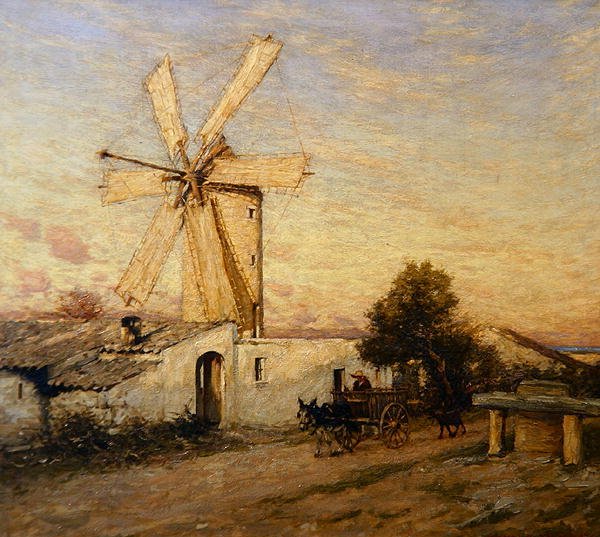 Wschód księżyca w Hiszpanii, Buger, Majorka autorstwa Henry Herbert La Thangue