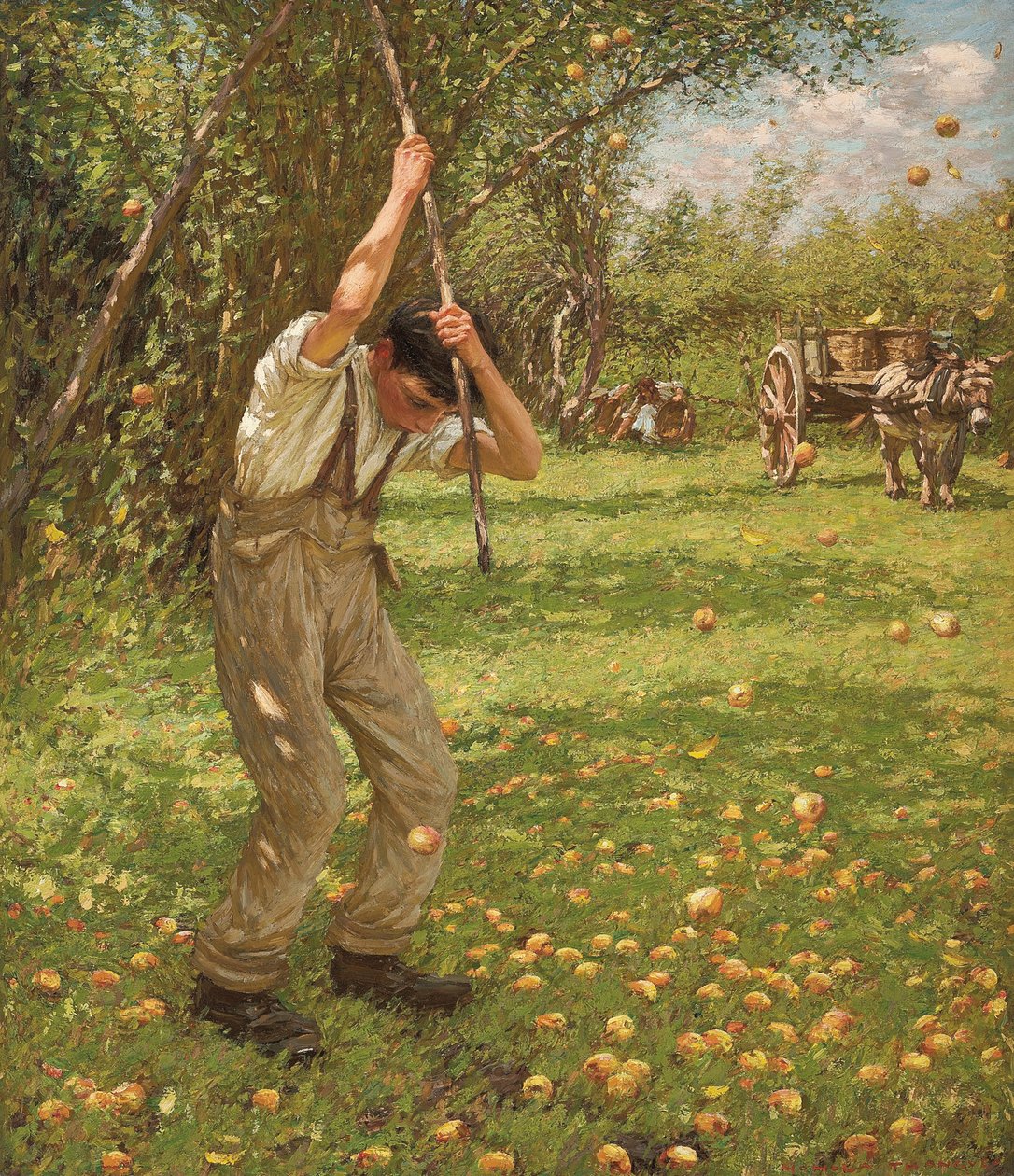 Otrząsanie się z jabłek na cydr autorstwa Henry Herbert La Thangue