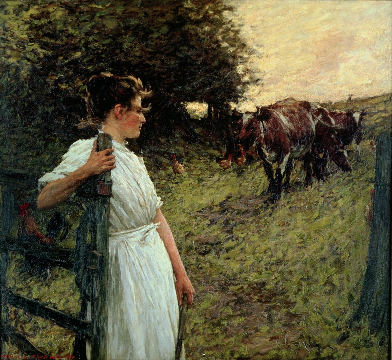 Córka farmera, lata 90-te XIX wieku autorstwa Henry Herbert La Thangue