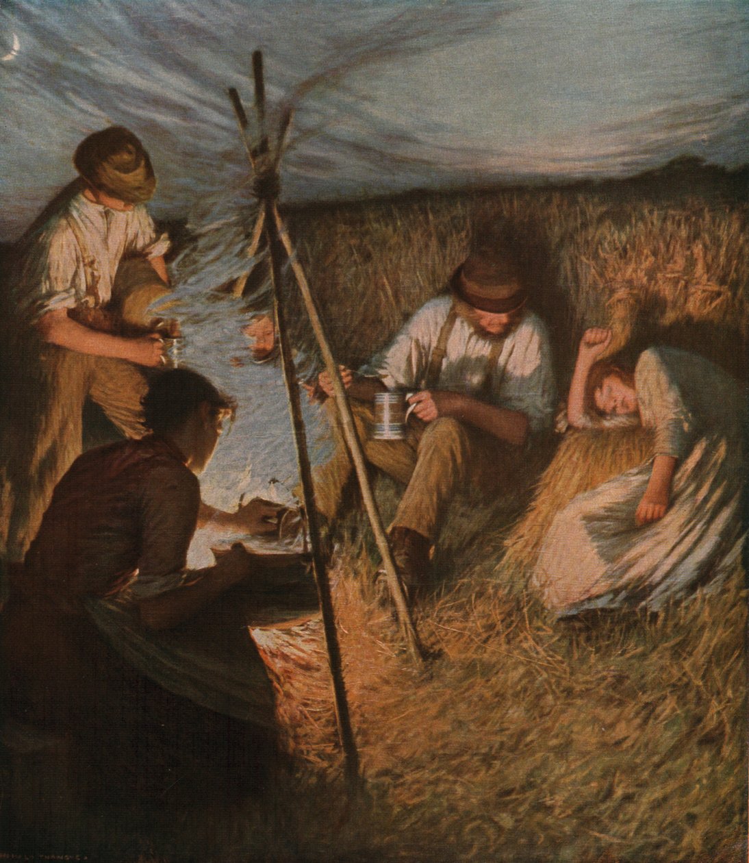 Wieczerza Żniwiarzy, 1898, c1930. autorstwa Henry Herbert La Thangue