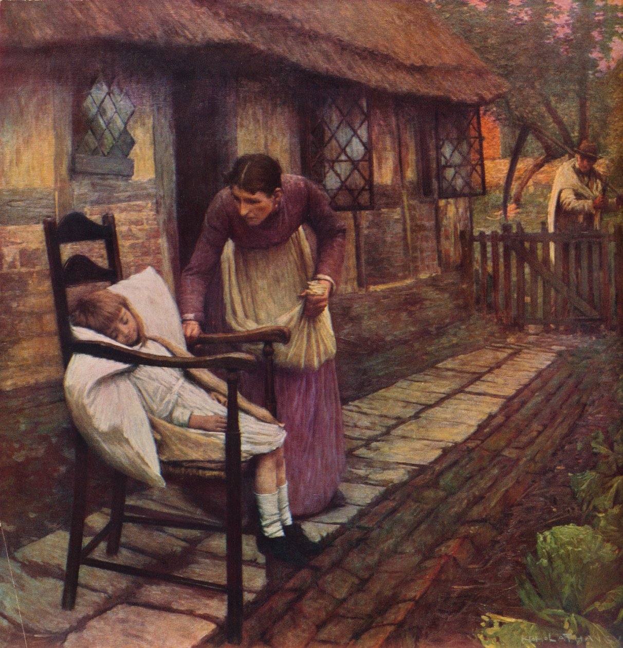 Człowiek z kosą, 1935 autorstwa Henry Herbert La Thangue
