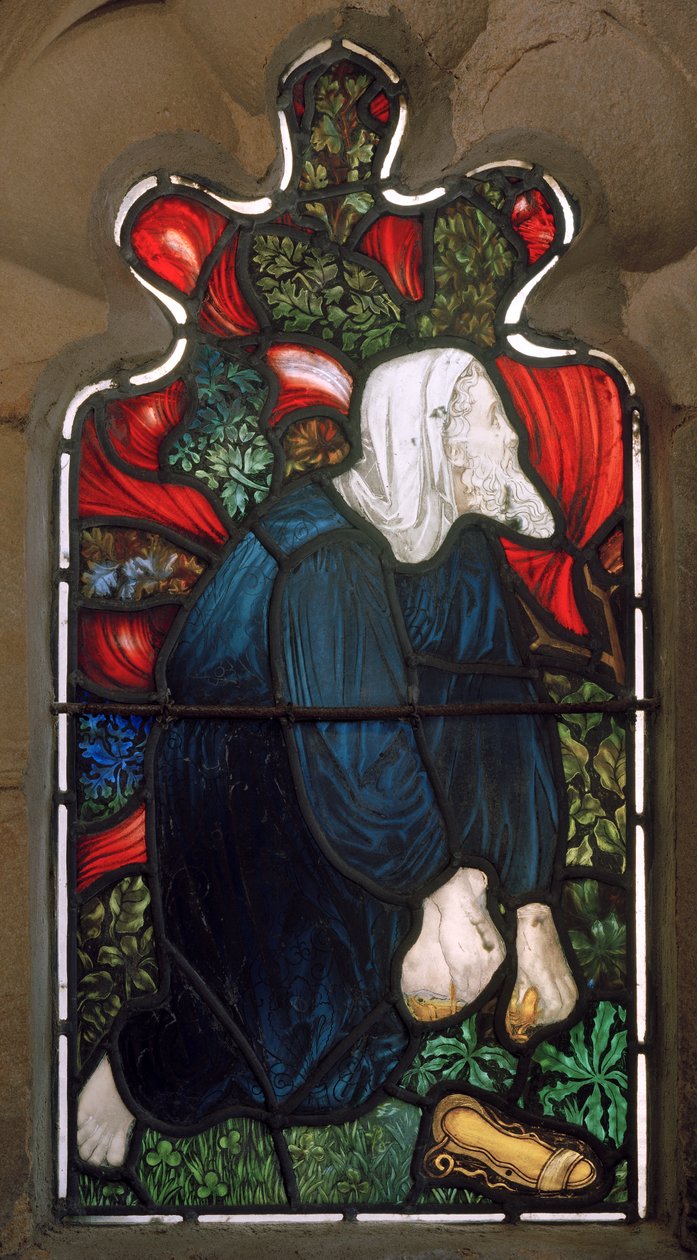 Alnwick, St Michael & St Paul, James Powell & Sons, Henry Holiday, Mojżesz i płonący krzew, 1878 autorstwa Henry Holiday