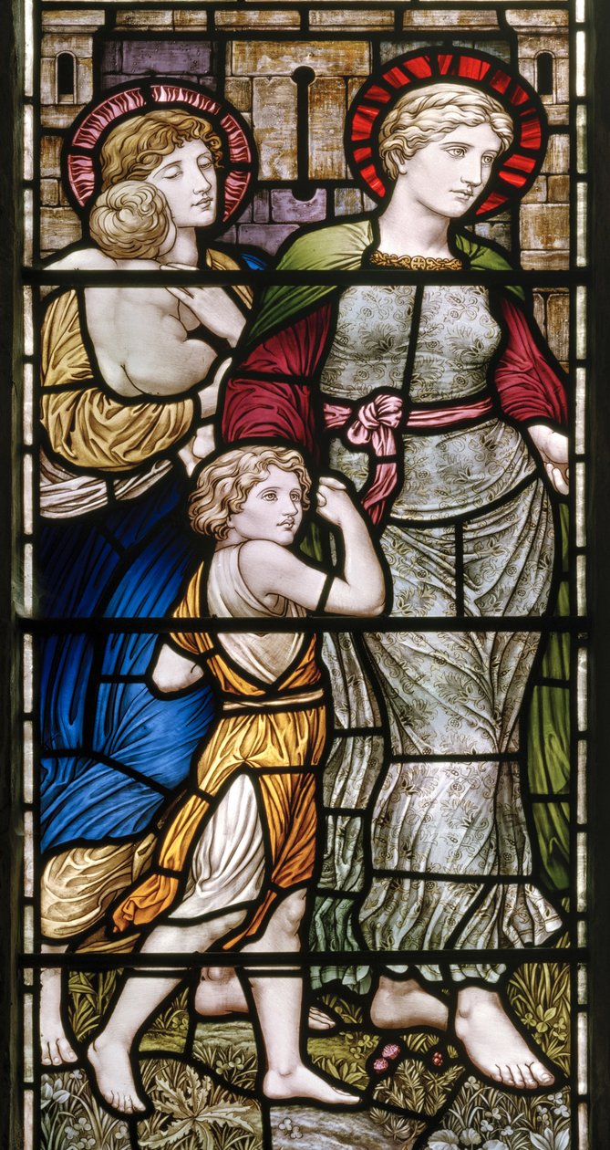 Buckland, St Mary, James Powell & Sons, Henry Holiday, The Barcote Chapel, Charity, 1889 autorstwa Henry Holiday