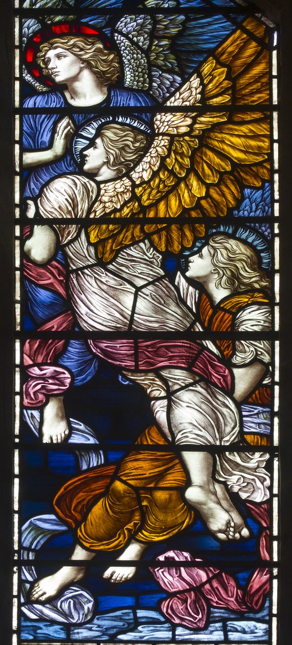 Buckland, St Mary, James Powell & Sons, Henry Holiday, The Barcote Chapel, Chwalący anioły, 1889 autorstwa Henry Holiday