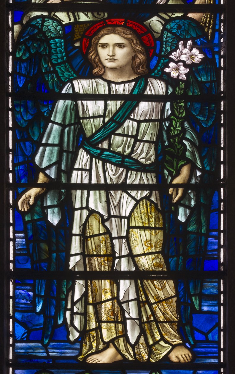Buckland, St Mary, Lowndes & Drury, Henry Holiday, Archanioł Gabriel, 1918 autorstwa Henry Holiday