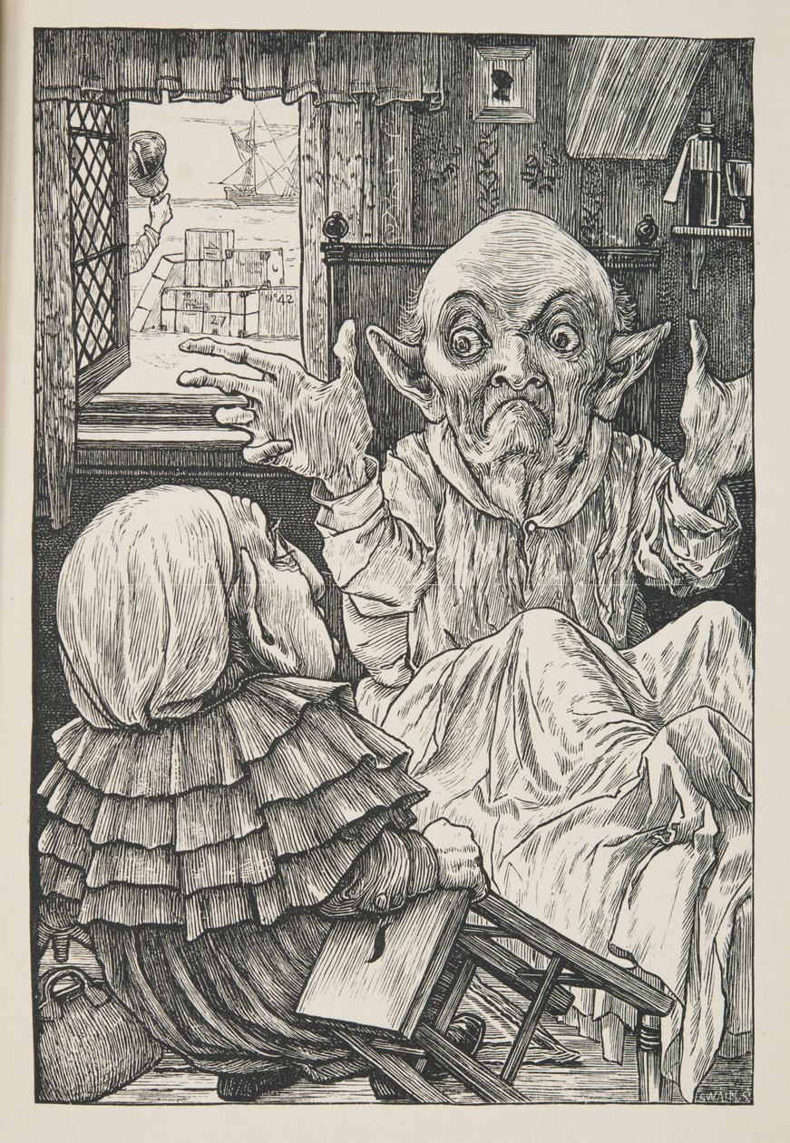 Ale o, siostrzeńcze belgijski, strzeż się dnia", z "The Hunting of the Snark, an Agony in Eight Fits" Lewisa Carrolla, wyd. 1876 autorstwa Henry Holiday