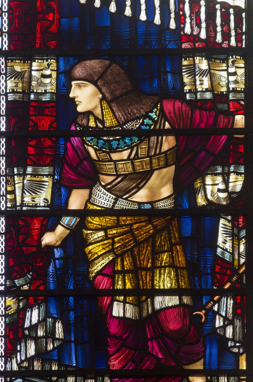 Katedra w Durham, warsztaty świąteczne, Henry Holiday, Mojżesz opuszcza dwór faraona detal, 1895 autorstwa Henry Holiday