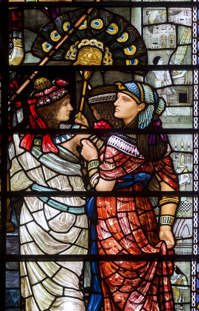 Katedra w Durham, warsztaty świąteczne, Henry Holiday, Mojżesz opuszcza dwór faraona detal, 1895 autorstwa Henry Holiday