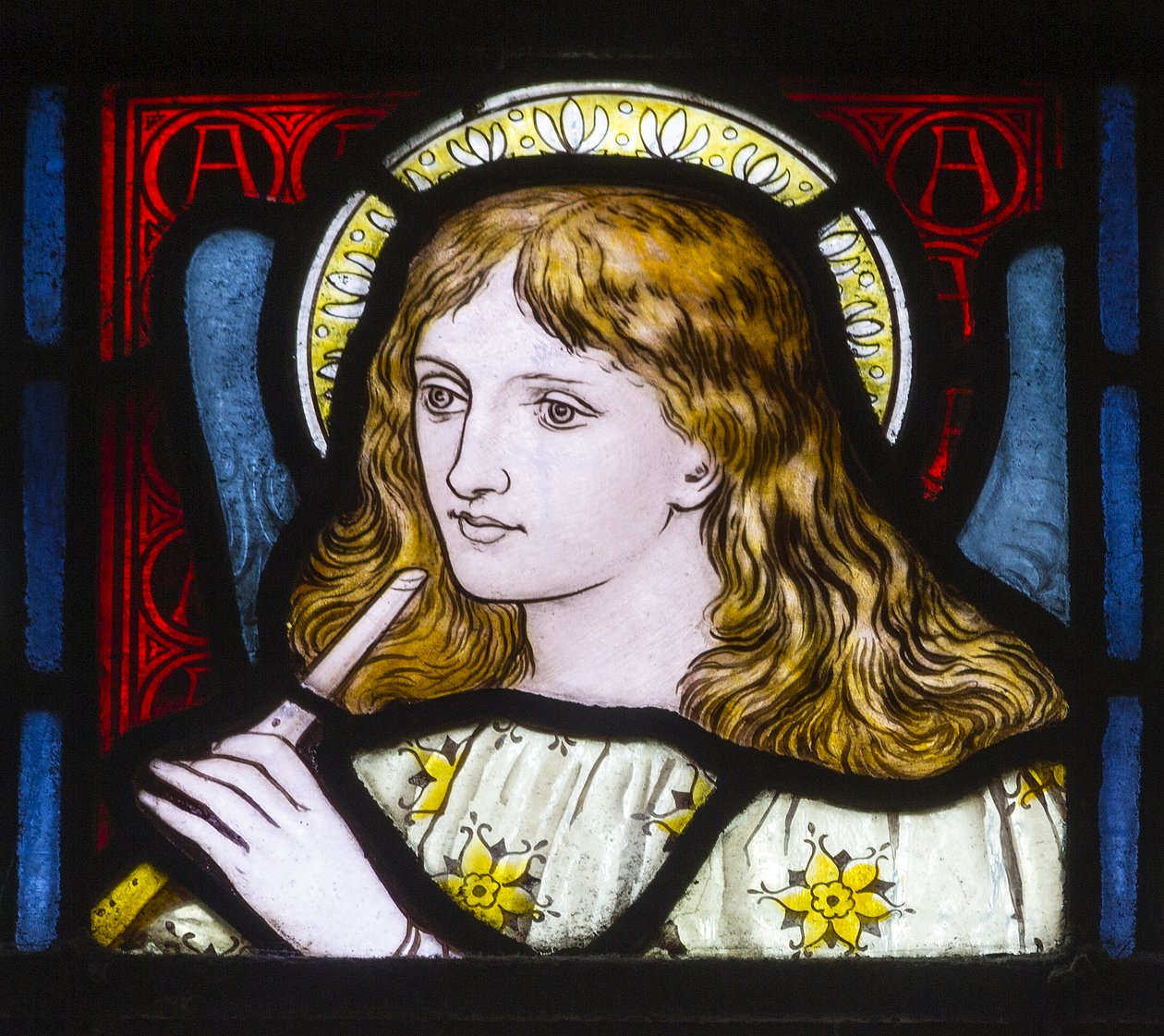 Kirkstall, St Stephen, Heaton Butler & Bayne, Henry Holiday, głowa dziewicy, c.1870 autorstwa Henry Holiday