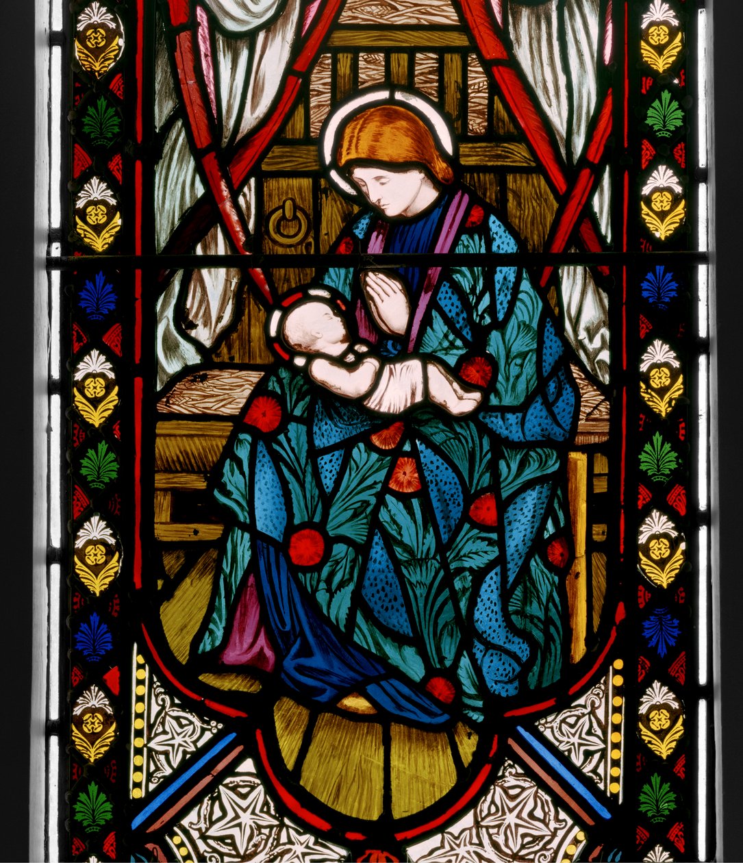 Madonna z Dzieciątkiem, 1863 (witraż) autorstwa Henry Holiday
