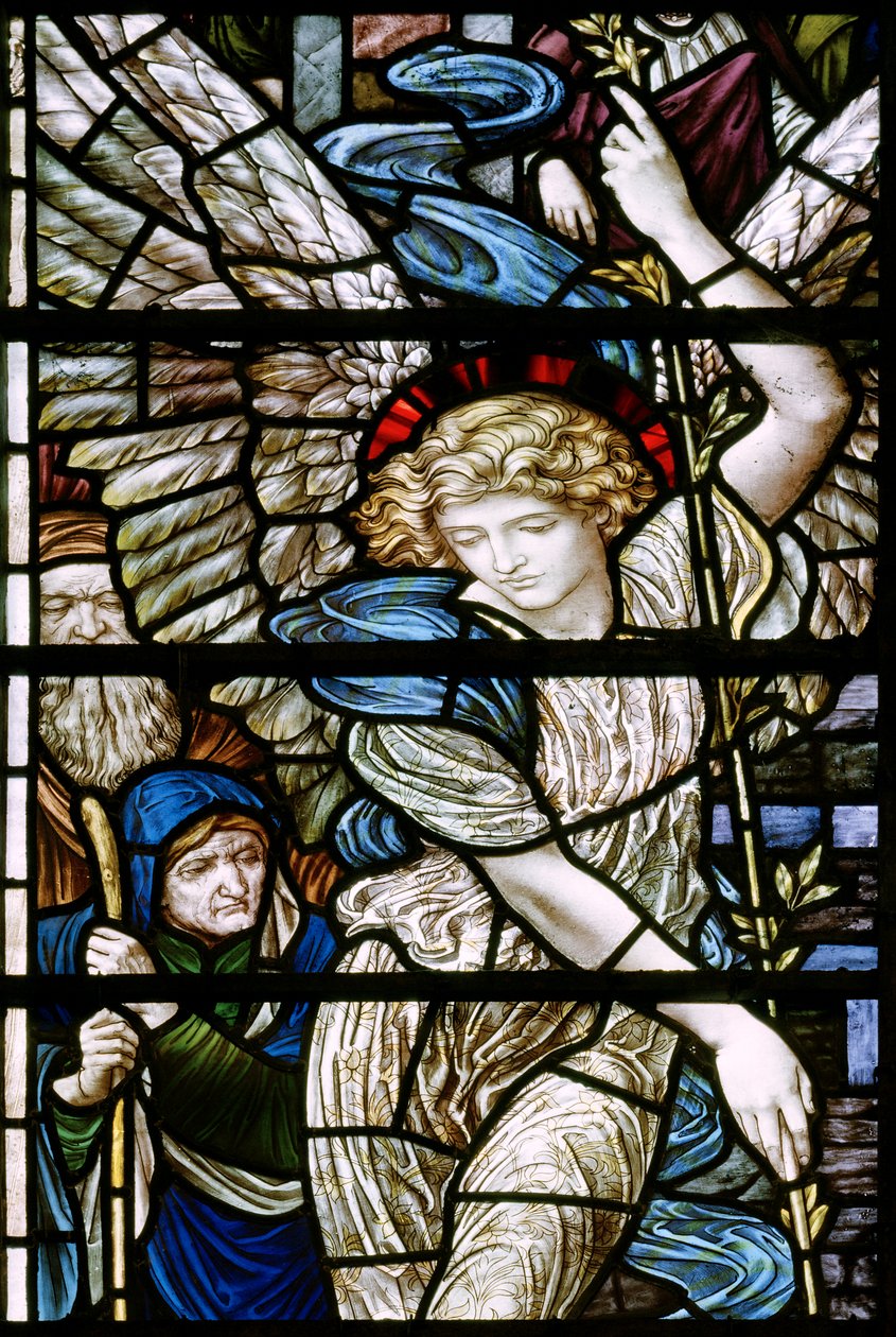 Opactwo Romsey, James Powell & Sons, Henry Holiday, Detal Pool of Bethesda, Anioł, 1890 autorstwa Henry Holiday