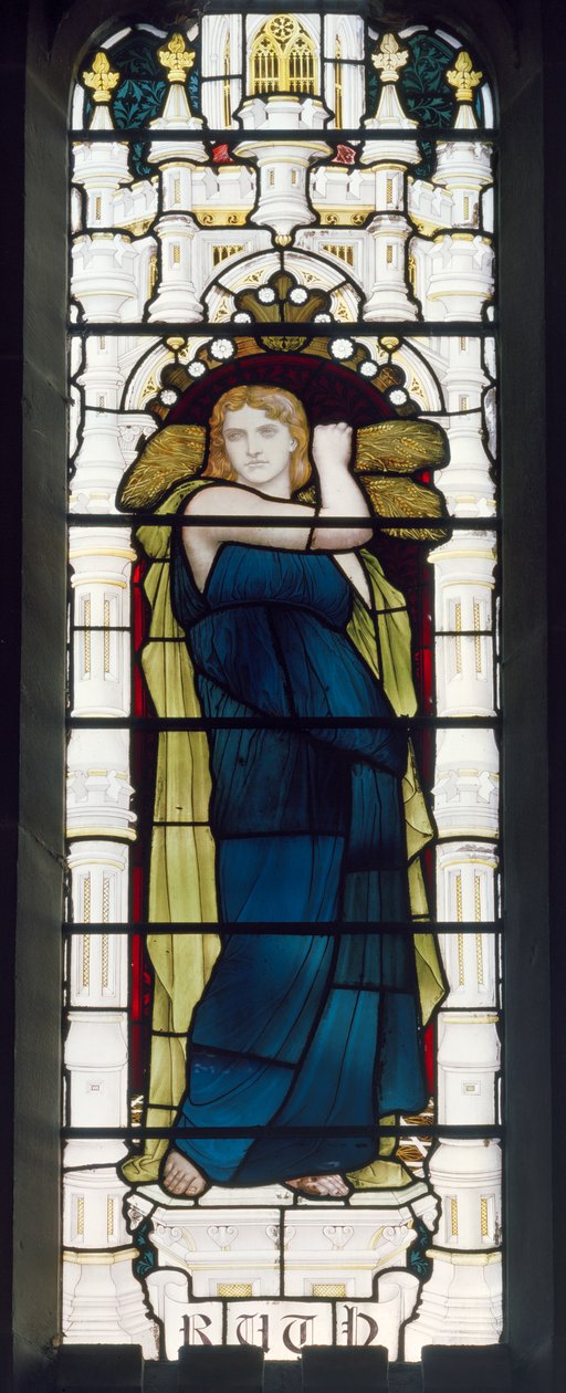 Ruth z kukurydzą, 1881-83 (witraż) autorstwa Henry Holiday