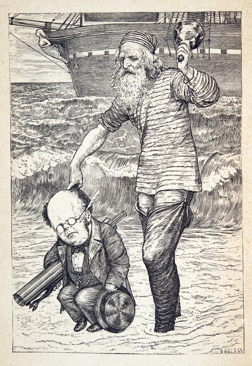 Wspieranie każdego mężczyzny na szczycie” z „Polowania na żarłacza, agonia w ośmiu napadach”, Lewisa Carrolla, wyd. 1876 autorstwa Henry Holiday