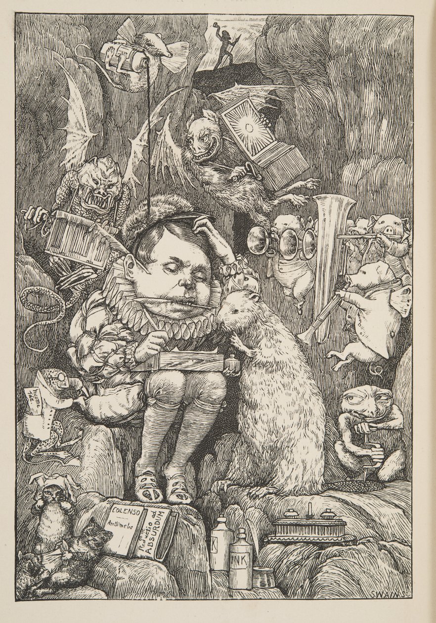 Bóbr przywiózł papier, tekę i długopisy” z The Hunting of the Snark, Agony in Eight Fits, wyd. Lewisa Carrolla. 1876 autorstwa Henry Holiday