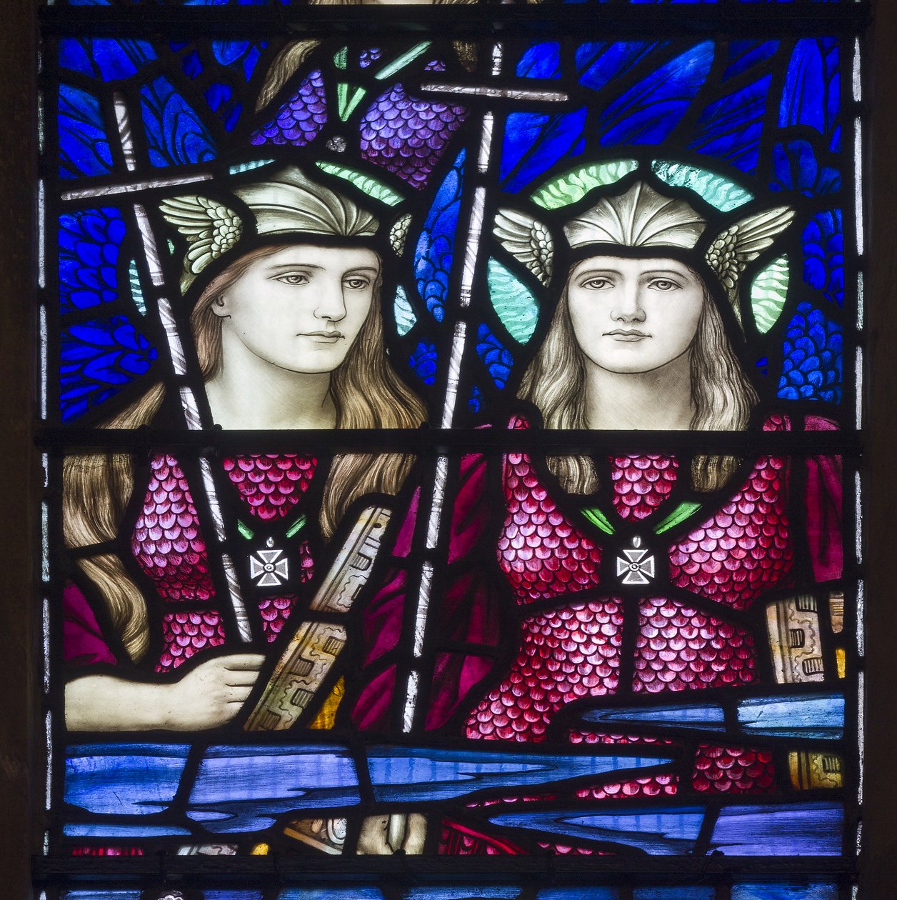Yeovil, St John the Baptist, Lowndes & Drury, Henry Holiday, Angels In Heaven, 1917-18 autorstwa Henry Holiday