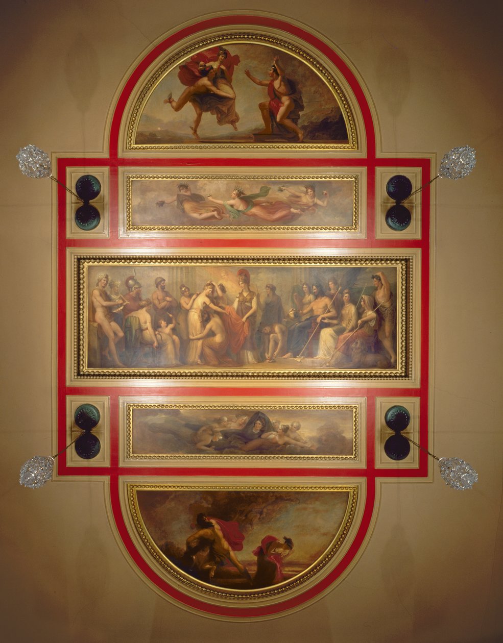 Sufit w bibliotece i jadalni, przedstawiający Legendę o Pandorze, ok. 1834 r. autorstwa Henry Howard