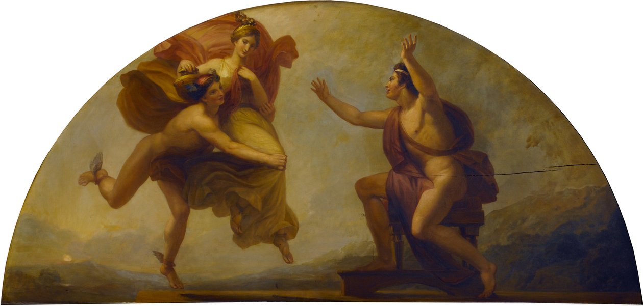 Epimeteusz przyjmujący Pandorę, 1834 (olej na płycie mahoniowej) autorstwa Henry Howard
