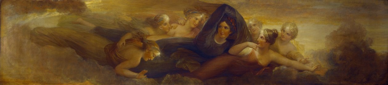 Noc z Plejadami, 1834 (olej na mahoniowym panelu) autorstwa Henry Howard