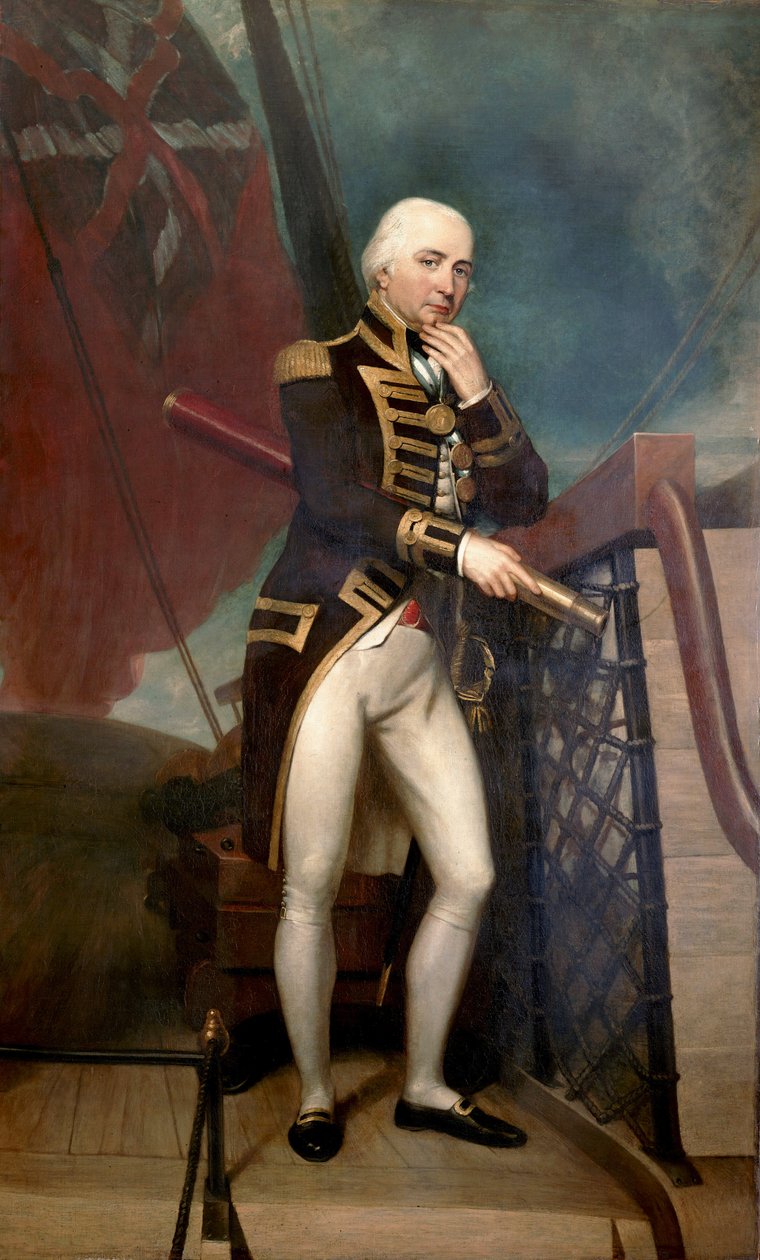 Portret kontradmirała Cuthberta Collingwooda (1748-1810), drugiego dowódcy Horatio Nelsona (1758-1805) w bitwie pod Trafalgarem (1805). Olej na płótnie autorstwa Henry