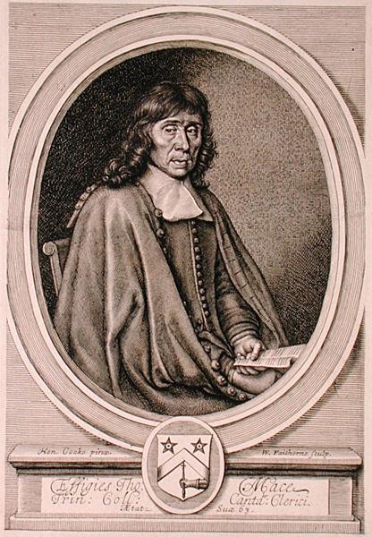 Portret Thomasa Mace (1612-1706) grawerowany przez Williama Faithorne (1656-c.1701) (grafika) autorstwa Henry I (after) Cooke