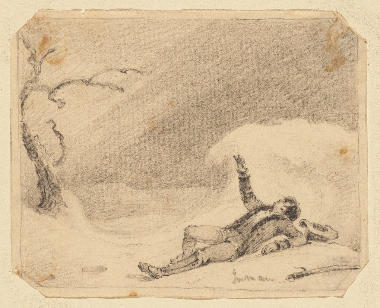 Mężczyzna na śniegu autorstwa Henry Inman